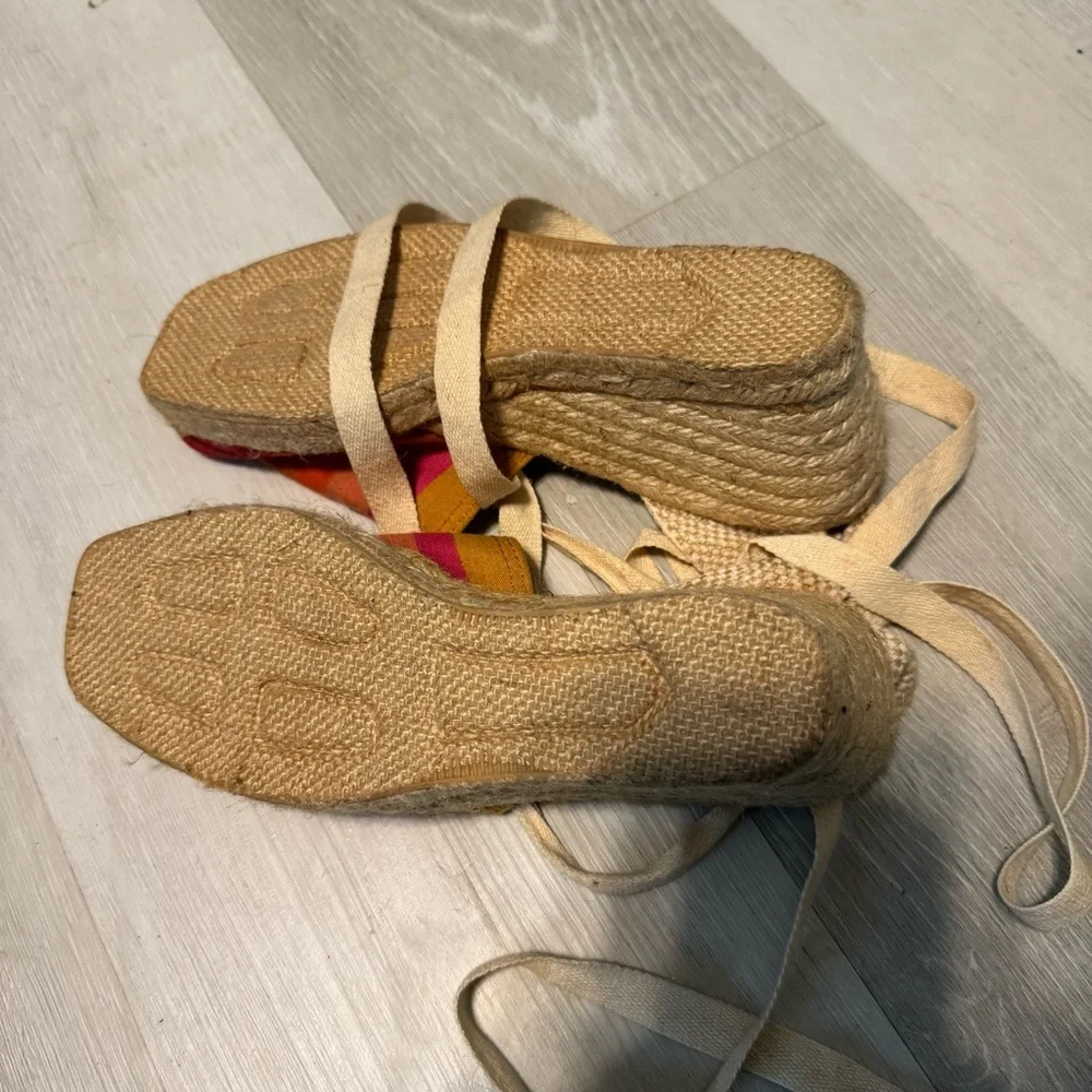 Vintage 90’s Colorful‎ Striped Espadrille Wedges by Madeline  Stuart